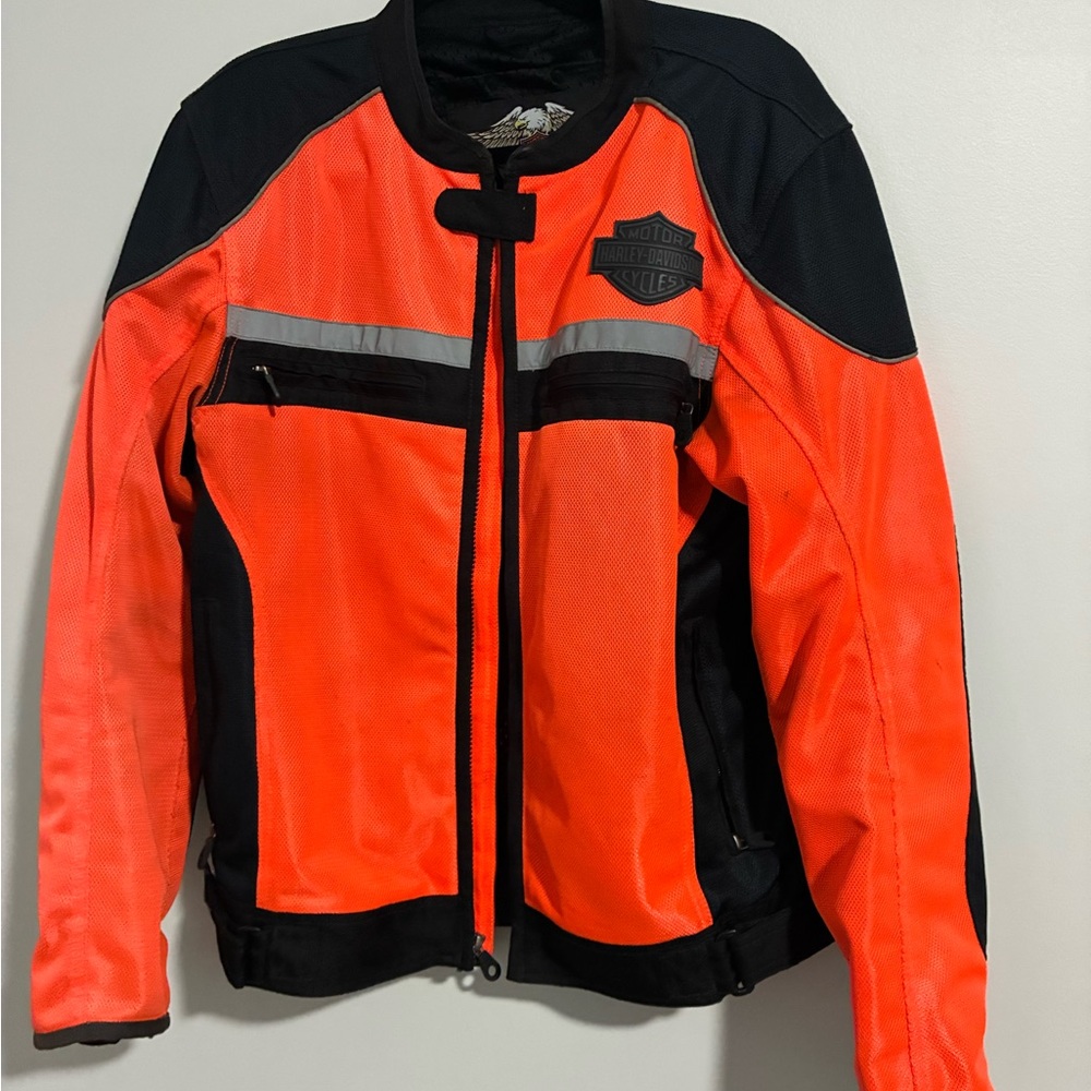Harley-Davidson Vibrant Orange and Black Riding Jacket